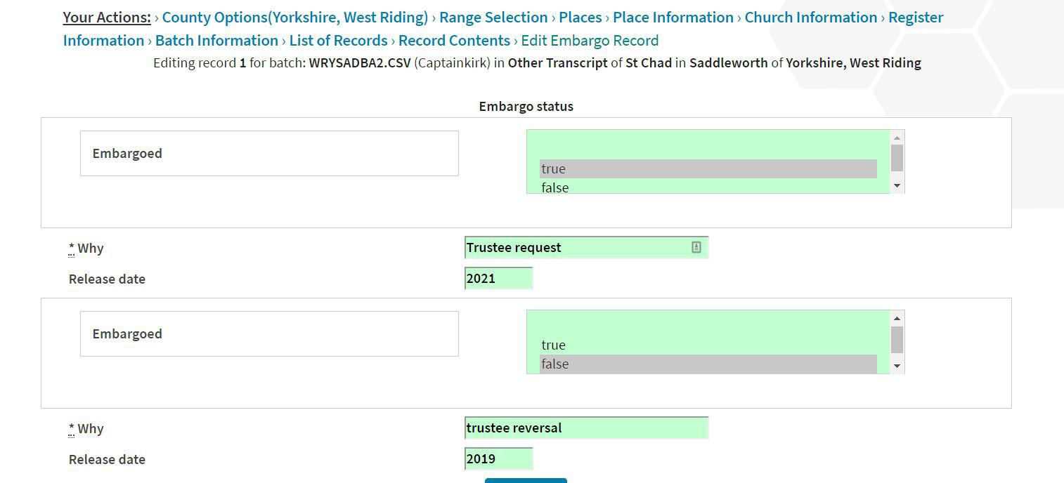 Edit Record Embargo Options New Edit Record Embargo Options New